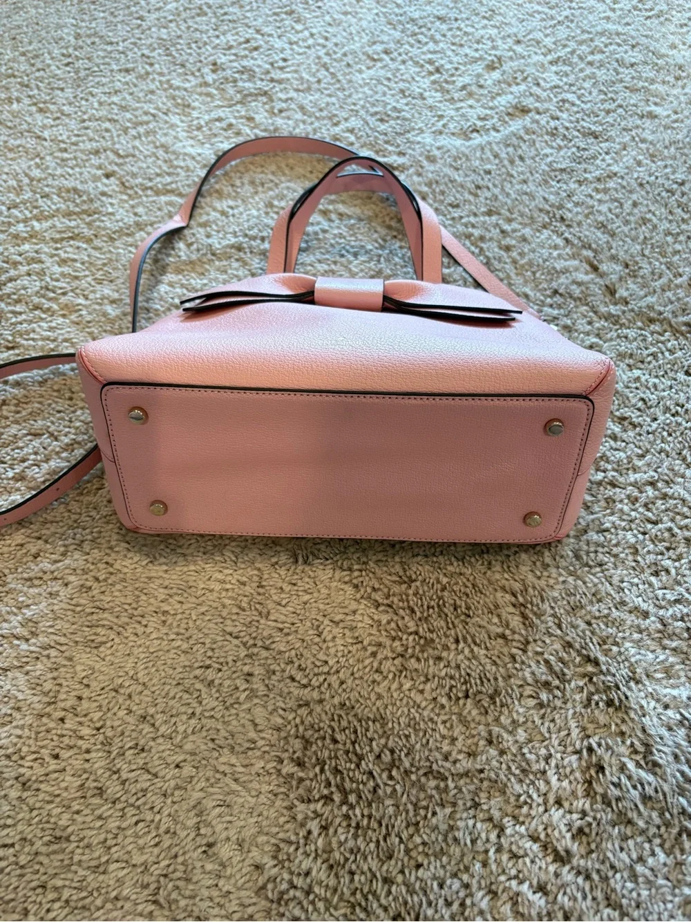 kate spade Pink Bow Dome Satchel with Crossbody Strap